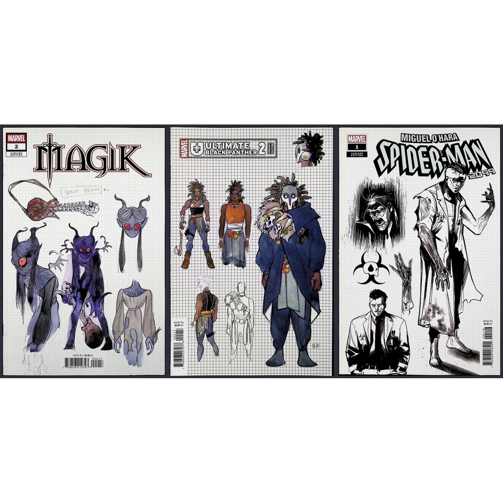 Spider-Man Black Panther Magik Marvel 3X Comic Lot Peach Momoko Design Variants
